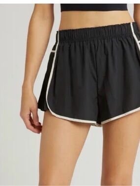 FP Movement by Free People Black Athletic Shorts with White Trim